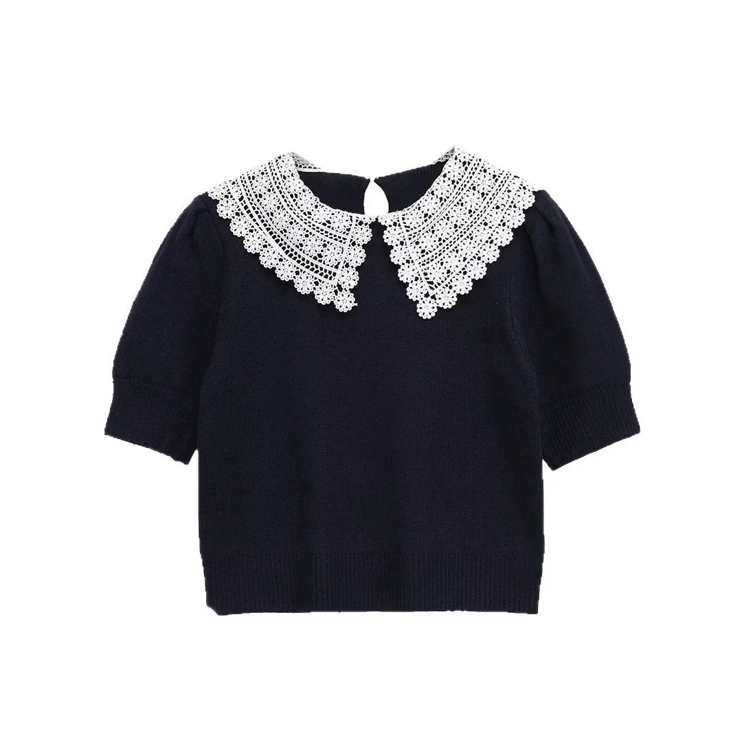 Maglione Donna con Colletto Pizzo