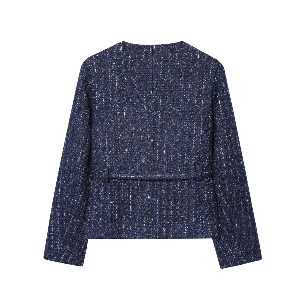 Giacca in Tweed Blu Navy Donna