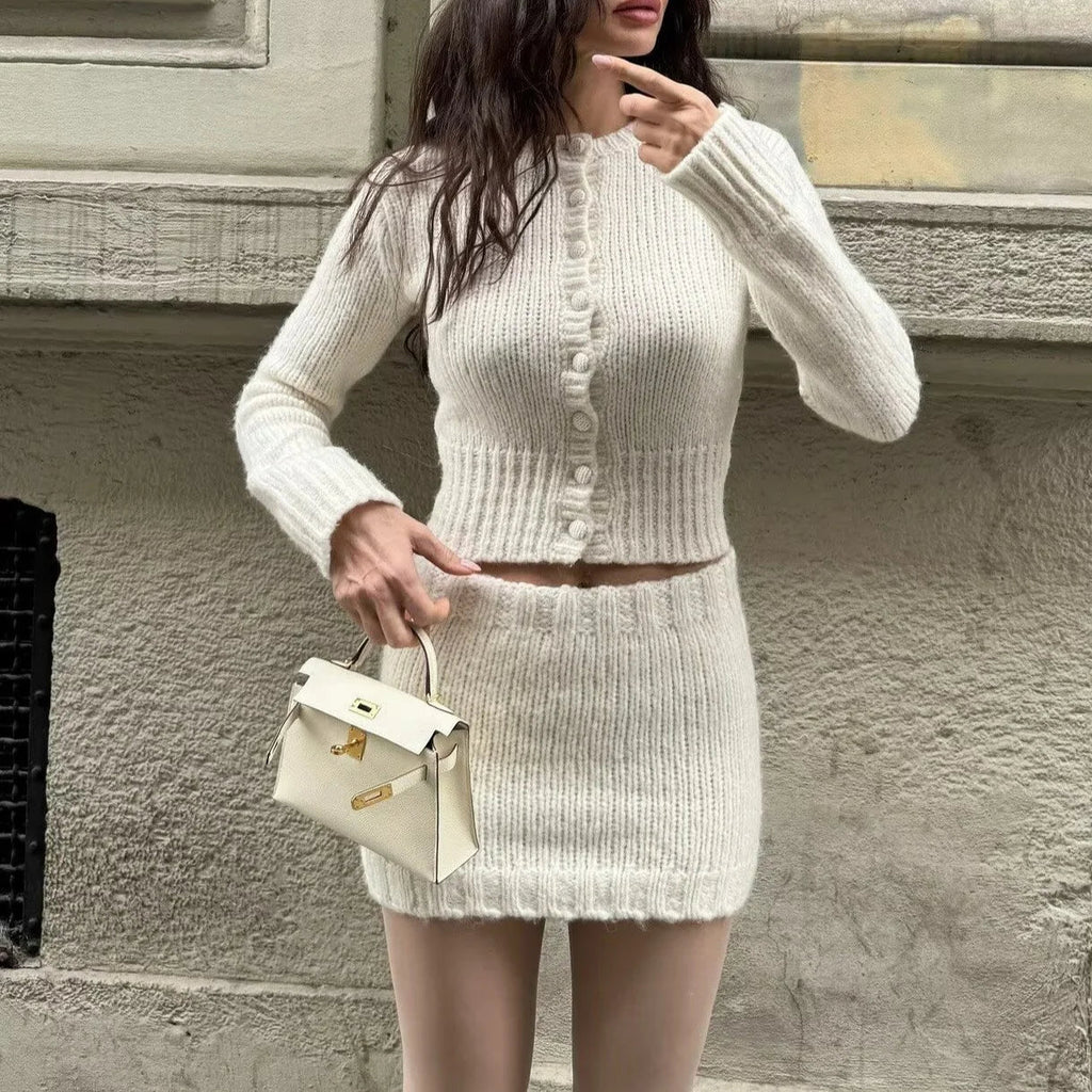 Completo Cardigan e Gonna Maglia Donna
