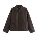 Giacca Effetto Lana Donna con Zip
