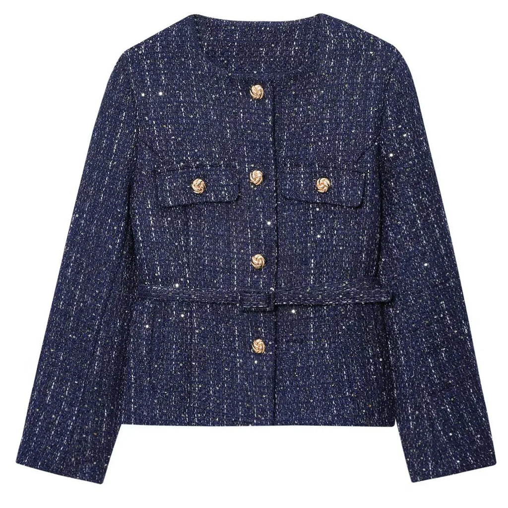 Giacca in Tweed Blu Navy Donna