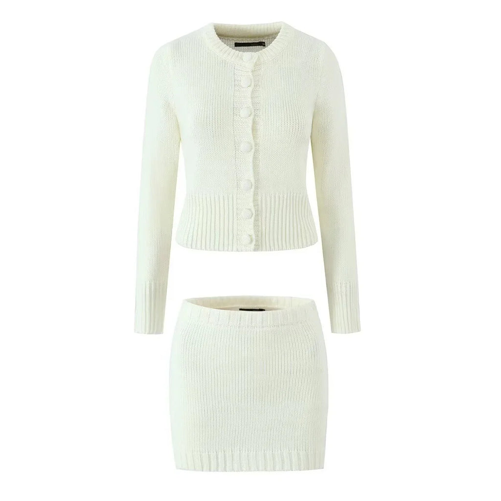 Completo Cardigan e Gonna Maglia Donna