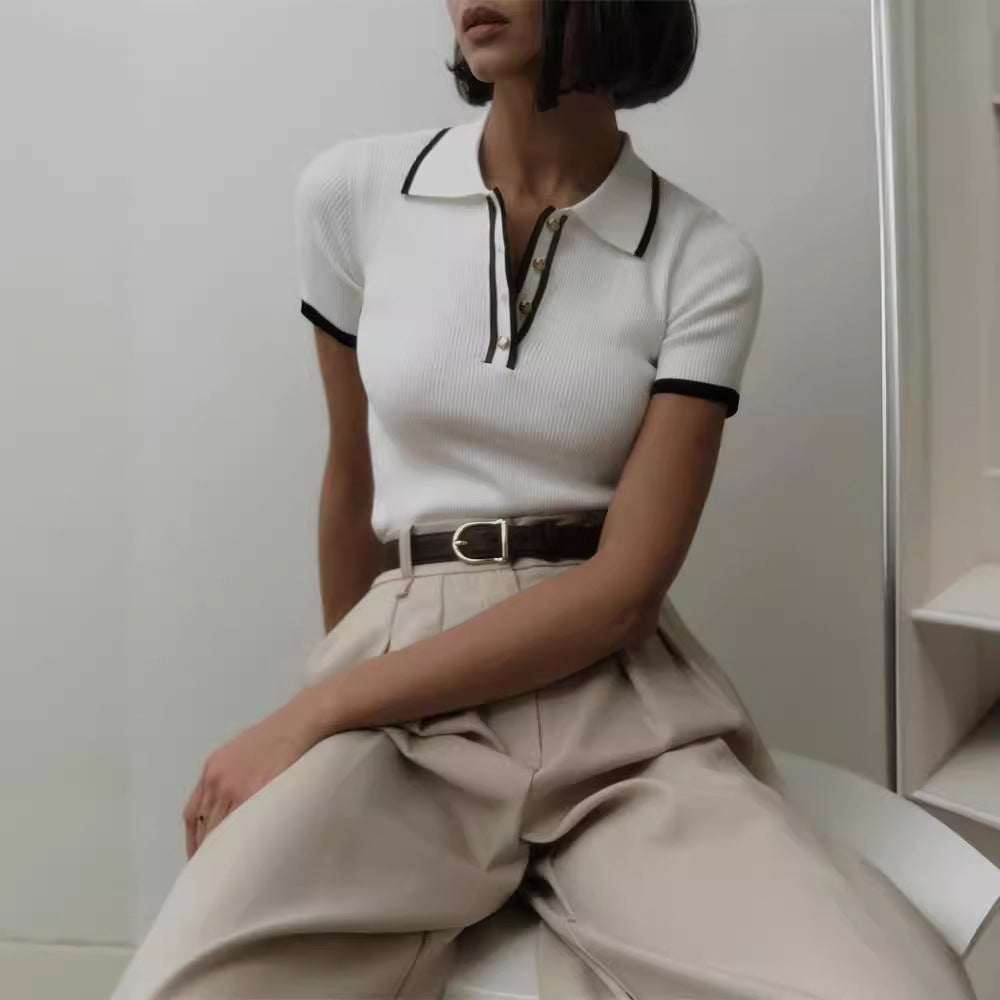 Maglietta Polo Donna - A Ribbed Preppy